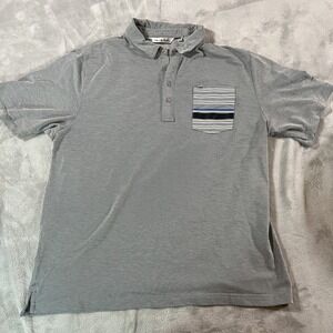 Travis Mathew Polo Shirt Mens XL‎ Striped Golf Performance Casual Pocket